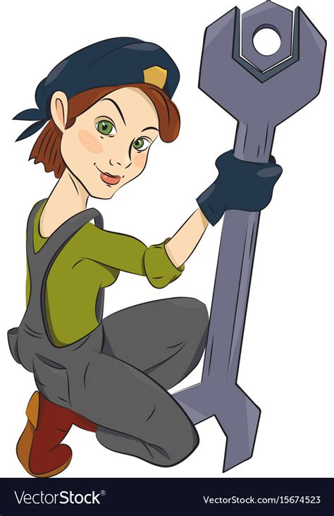 Cartoon Image Of Mechanic Woman Royalty Free Vector Image