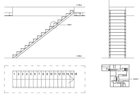 Download Staircase Design Plan Cadbull