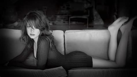 Emma Stone Black And White Couch