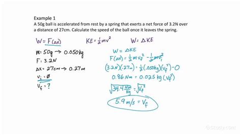 How To Use The Work Energy Theorem To Calculate The Final Velocity Of