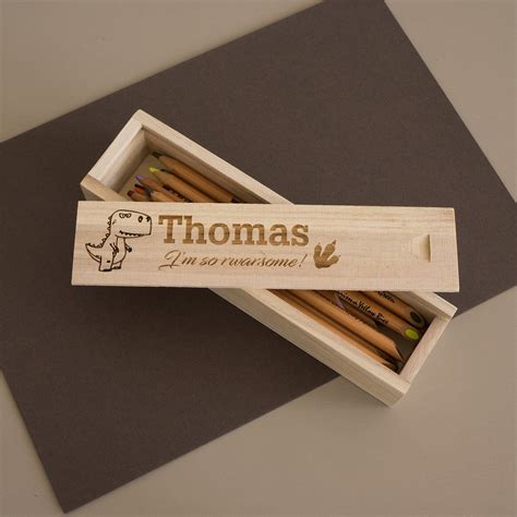 These Personalised Wooden Pencil Boxes Can Be Custom Engraved With Your