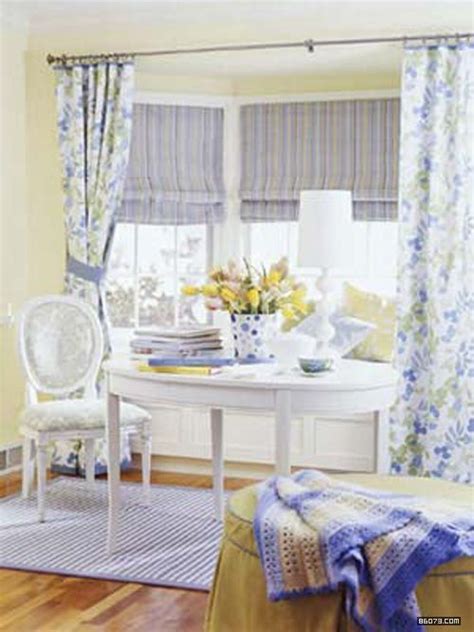 Country Cottage Window Treatments Blue And White With Bright And