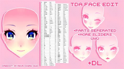 Tda Face Edit Dl More Sliders Updated By Lilliaxmmd On Deviantart