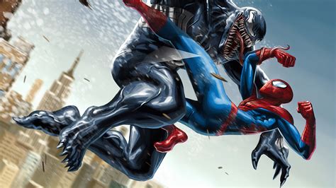 Venom Spider Man Fight Marvel 4k 243 Wallpaper
