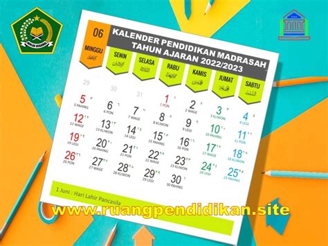 Kalender Pendidikan Madrasah Ra Mi Mts Ma Mak Tahun Ajaran 2022