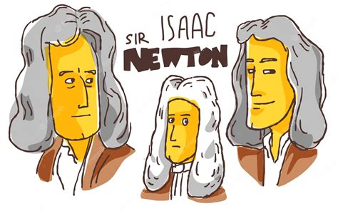 Premium Vector Isaac Newton In Yellow And Black Sketch