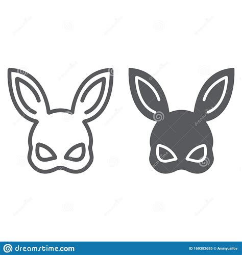 sex rabbit mask line and glyph icon sex toy and adult bdsm mask sign vector graphics a