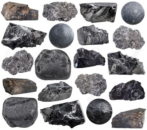 Set Of Various Carbon Anthracite Shungite Graphite Coal Jet