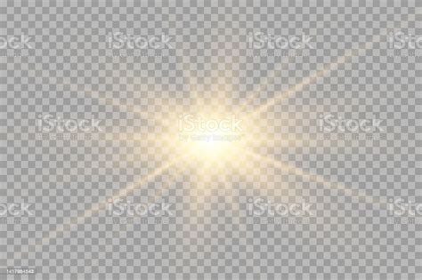 Vector Golden Light With Glare Sun Sun Rays Dawn Glare From The Sun Png