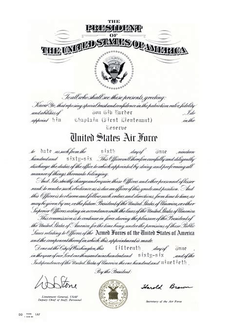 Dd Form 1af Officer Commissioning Certificate United Sta Flickr