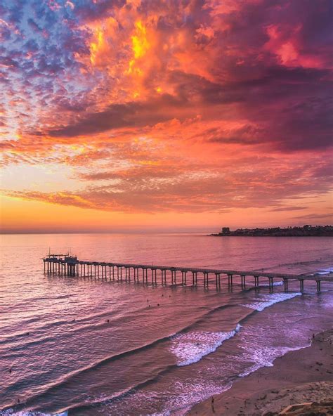 The Living — Fiery Sunset Was Seen In La Jolla California Usa