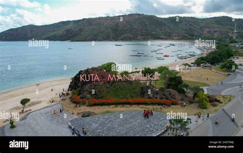 Aerial View Of Kuta Beach At Mandalika Area Lombok Indonesia A