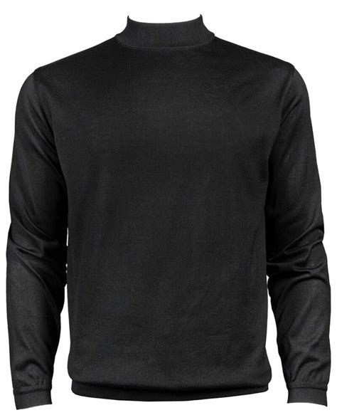 Classic Long Sleeve Mock Turtleneck In Techno Cotton St Croix