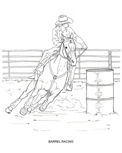 Barrel Racing Horse Coloring Pages Realistic