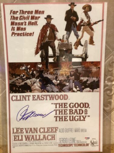 Autographed Signed Poster Clint Eastwood Psa Coa The Good Bad And Ugly Ebay