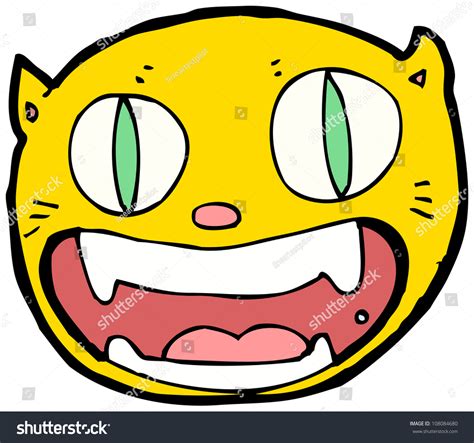 Funny Cartoon Cat Face Stock Photo 108084680 Shutterstock