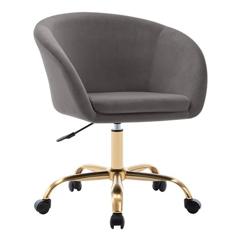 Duhome Elegant Lifestyle Office Chair Velvet Mid Back With Gold Base