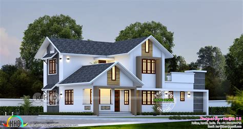 Sloped Roof Simple House Design At Kollam Kerala Home Design And