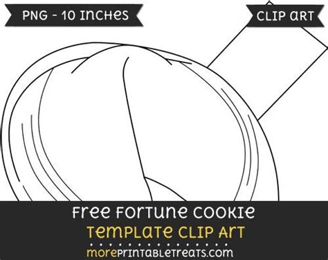 The Free Fortune Cookie Template Clip Art Is Shown In Black And White
