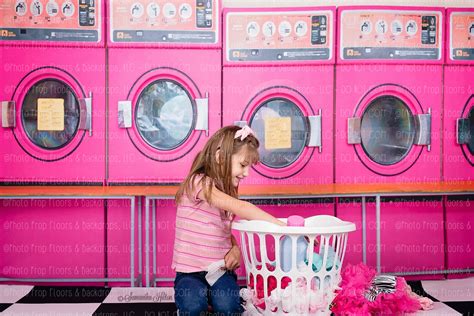 Pink Laundromat Photography Laundry Mat Backdrop Laundry