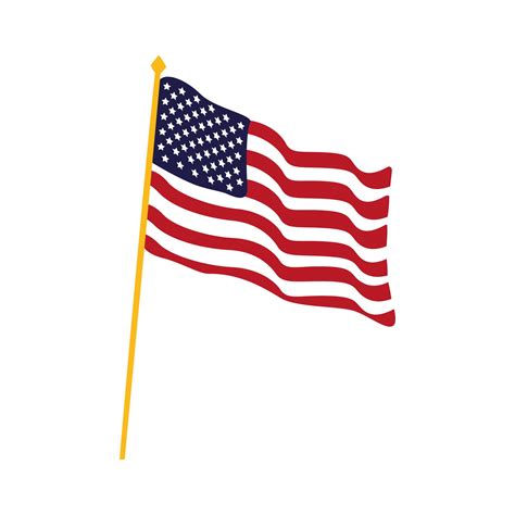 United States Of America Flag In Pole 2477499 Vector Art At Vecteezy