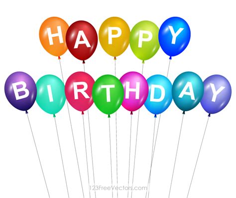 Happy Birthday Balloons Clip Art 123freevectors