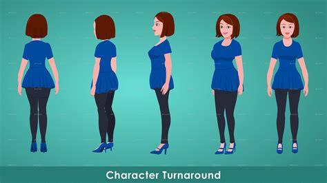 Asian Girl Character Design Model Sheet By Raj Graphicriver