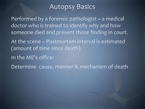 Ppt Autopsies Powerpoint Presentation Free Download Id2848980