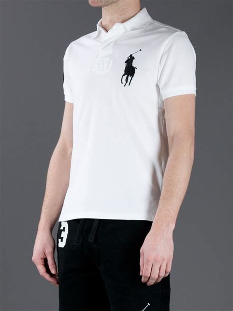 Polo Ralph Lauren Fitted Logo Polo Shirt In White For Men Lyst