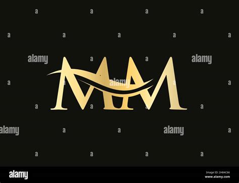 Premium Letter Mm Logo Design With Water Wave Concept Mm Letter Logo