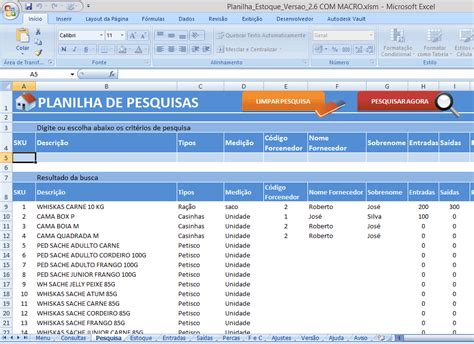 Exemplo De Planilha De Controle De Estoque No Excel V Rios Exemplos