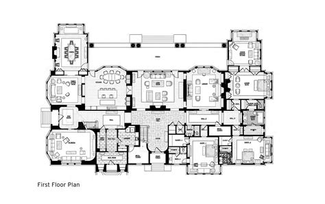 The First Floor Floor Plans Mansion Floor Plan Vintage House Plans