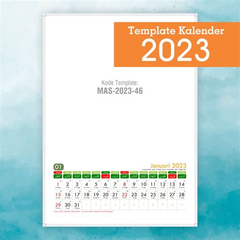 Jual Softfile Kalender 2023 Lengkap Dengan Kalender Jawa Hijriyah