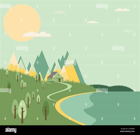 Natural Landscape Vector Illustration Stock Vector Image And Art Alamy