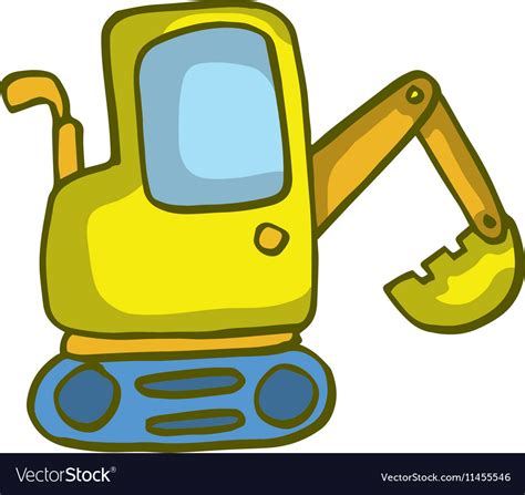 Small Excavator Cartoon Design For Kids Royalty Free Vector