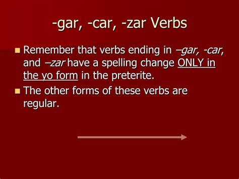 Ppt Preterite Gar Car Zar Verbs I Y Spelling Change Freaky Irregular Verbs Powerpoint