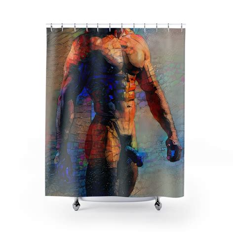 Prismatic Nude Male Shower Curtain Etsy