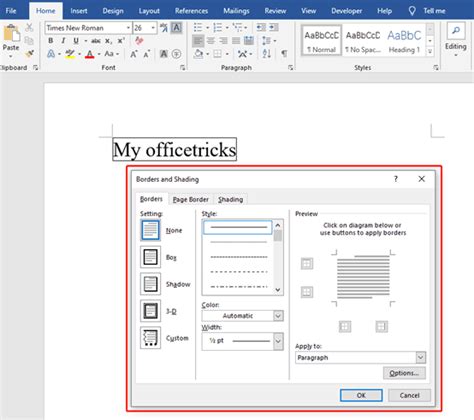 How To Put A Colorful Border Around Text In A Microsoft Word My