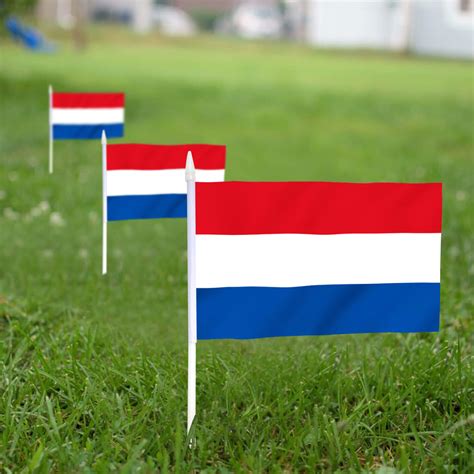 netherlands mini flag 12 pack 5x8 inch with solid pole and spear top anley flags