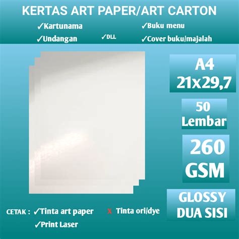 Kertas Art Carton Art Paper Gsm A Isi Lembar Lazada Indonesia