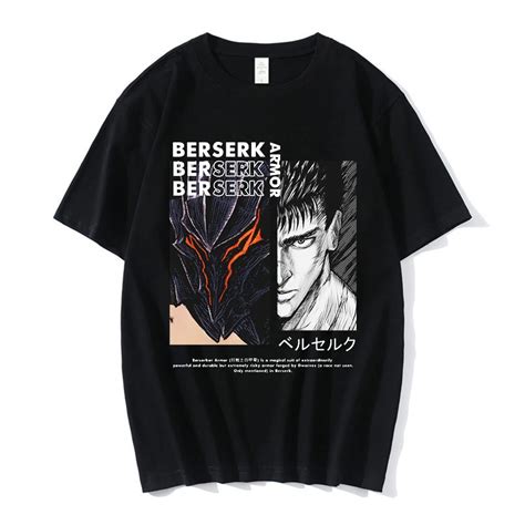 Berserk T Shirts Guts Armor Anime Printed Unisex T Shirt Berserk Shop