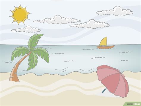 Cómo Dibujar Un Paisaje De Playa 11 Pasos Con Imágenes