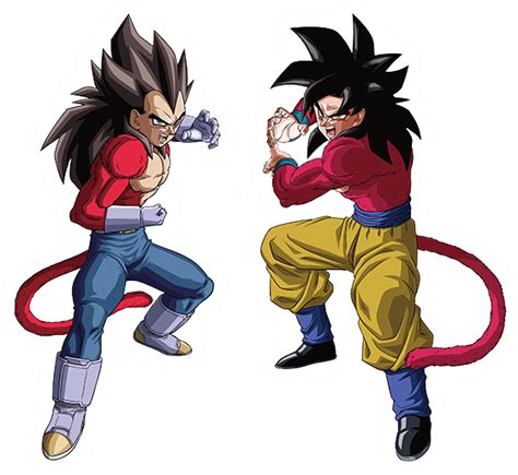 Goku Ssj4 Vegeta Ssj4 Render Dokkan Battle By Maxiuchiha22 Dragon