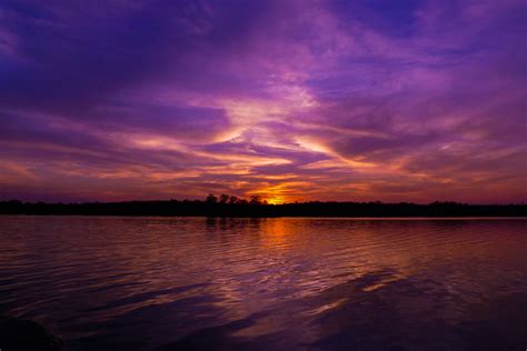 Purple Sky At Night Shepherds Great Sky Over Lake