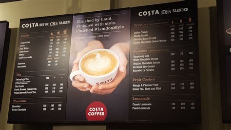 Costa Coffee Menu Costa Coffee Reveals Kooky New Seasonal Drinks