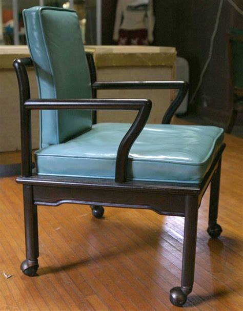✅ free shipping on many items! Turquoise Leather Club Chair by Widdicomb For Sale at 1stdibs
