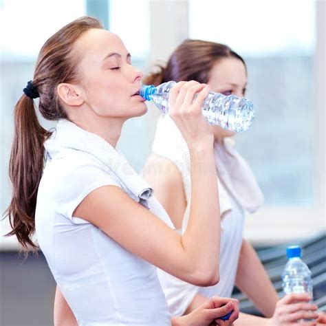 Women Drinking Water After Sports Stock Photo Image Of Exercise
