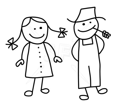 Free Stick Figure Kids Clipart Black And White Download Free Stick