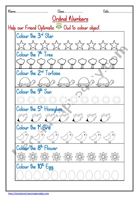 Ordinal Numbers Worksheets Archives Learningprodigy