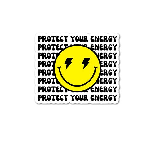 Protect Your Energy Smiley Face Happy Sticker Decal